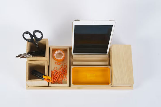 Custom Holz Schreibtisch Accessoires Set perfektes Geschenk für Männer Büro Organisation