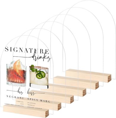 Wie Sie wünschen Acryl Getränke Bar Liste Hochzeitsschild mit Holzstand personalisiert