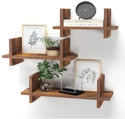 Effiziente Nutzung des Raums mit 202408 Set 3 Holz-Floating-Regal Wandmontierte Regale