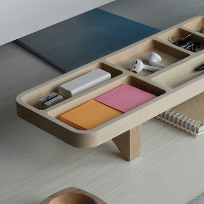 Büro-Schreibtisch-Organisator mit Bleistift-Gehäuse und kundenspezifisches Logo Holz Caddy Telefonträger