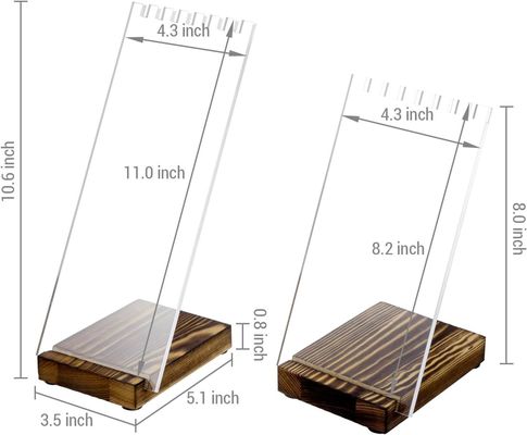 Klarer Acryl-Halsbandhalter mit Massivholz-Basis