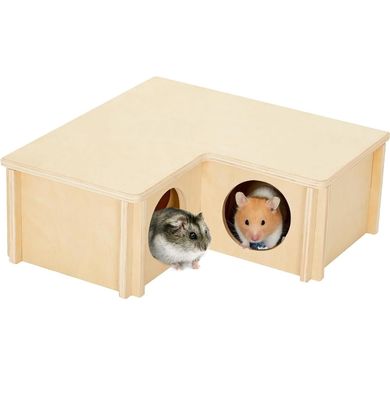 Hausgeschäft Holzhaust hamster Haus Mehrkammer Versteck für das Erforschen von Spielzeug und mehr