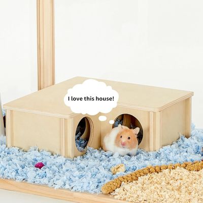 Hausgeschäft Holzhaust hamster Haus Mehrkammer Versteck für das Erforschen von Spielzeug und mehr