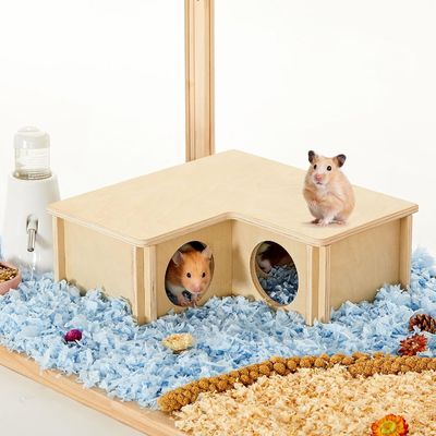 Hausgeschäft Holzhaust hamster Haus Mehrkammer Versteck für das Erforschen von Spielzeug und mehr