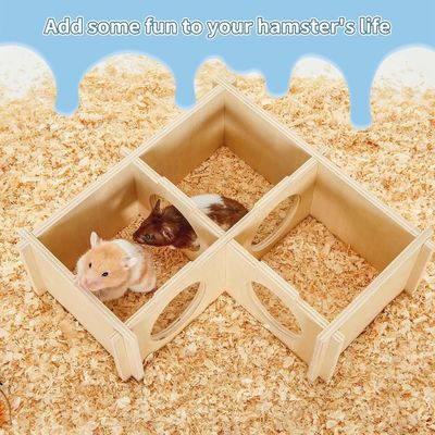 Hausgeschäft Holzhaust hamster Haus Mehrkammer Versteck für das Erforschen von Spielzeug und mehr