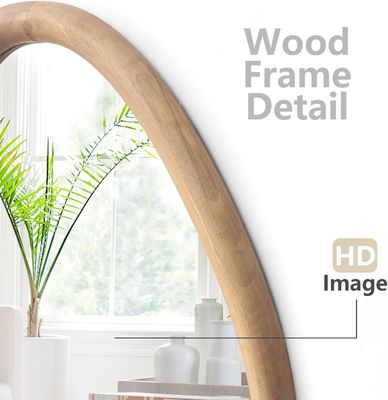 Einzigartiger rundes Farmhäuschenspiegel aus lackiertem Holz für modernes Wohnzimmer und Bad