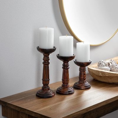 Heimdekoration Handgefertigter Holzkerzenstand Set für Hochzeitsfeier Handgefertigtes Design
