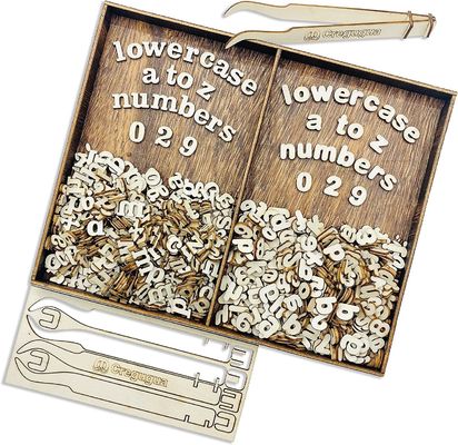 Zwei Schriftarten Kleine Holzbuchstaben für Scrapbooking Handwerk Dekoration Schnitzerei Typ Gravierungen