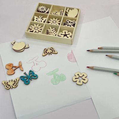 Holzverzierungen Lasergeschnittener Blätter Scheiben in Blumenthemen für Naturdekor 45 Stück