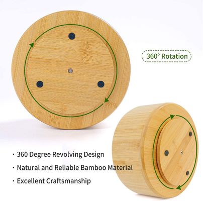 Benutzerdefiniertes Logo Akzeptable Bambus Drehschreibtisch-Organisator für Desktop-Speicher Caddy