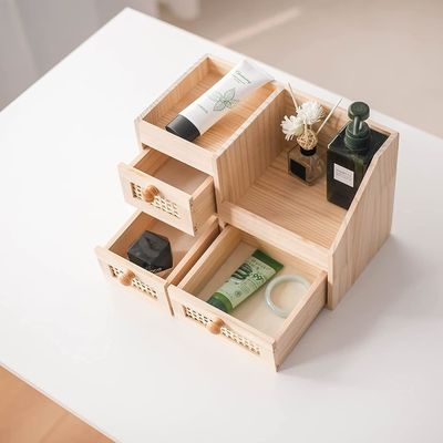 Organisieren Sie Ihren Schreibtisch effizient mit dem Mini-Schreibtisch-Organisator aus Holz aus 13,3x8,6 Zoll