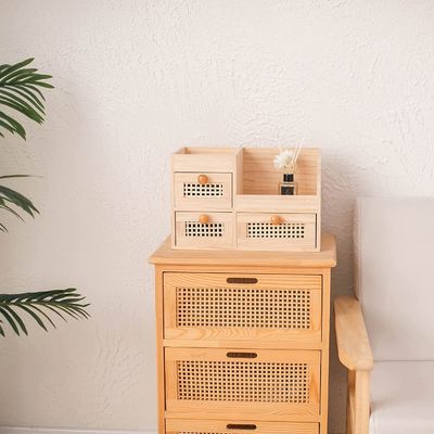 Organisieren Sie Ihren Schreibtisch effizient mit dem Mini-Schreibtisch-Organisator aus Holz aus 13,3x8,6 Zoll