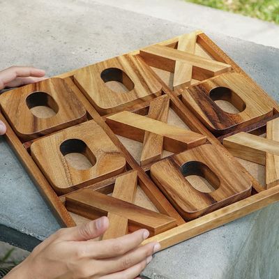 Holz Tic-Tac-Toe XO Schachspiel für Kinder