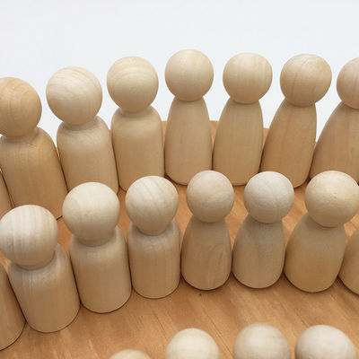 Maßgeschneiderte Größe akzeptiert Holz Mann Frau Peg Puppen Menschen Figuren für DIY Malerei Handwerk