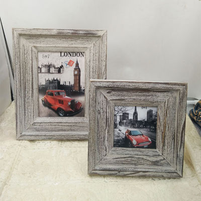 Holzbilderrahmen 4" 6" 7" im Custom-Rustikstil Handgeschnitzt mit einfachen Farben