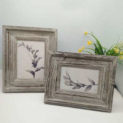 Holzbilderrahmen 4" 6" 7" im Custom-Rustikstil Handgeschnitzt mit einfachen Farben