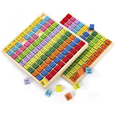 Holz-Multiplikations-Mathe-Tischbrett-Spiel 7.5x7.5x0.8 Zoll Größe und Verbrennungsdruck