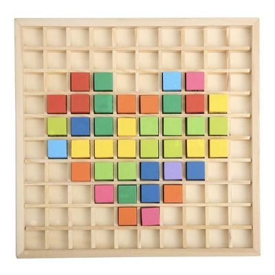 Holz-Multiplikations-Mathe-Tischbrett-Spiel 7.5x7.5x0.8 Zoll Größe und Verbrennungsdruck