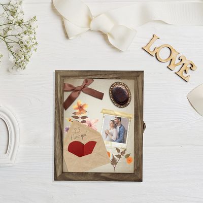 Schutzschattenkasten für die Aufbewahrung von Fotos und Erinnerungen 25.4x20.3x5.6