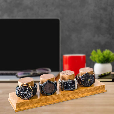 Anpassungs-Logo akzeptabel Massiv Eiche Holzuhr Anzeige Stand für rustikales Stil