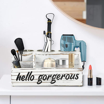 Rustikale Design-Stil Wandmontage Haar Styling Pflege-Tool Organisator mit personalisiertem Logo