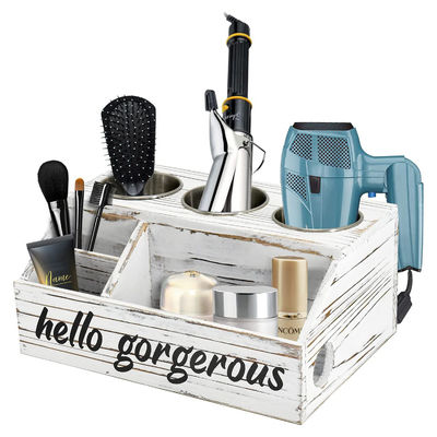 Rustikale Design-Stil Wandmontage Haar Styling Pflege-Tool Organisator mit personalisiertem Logo