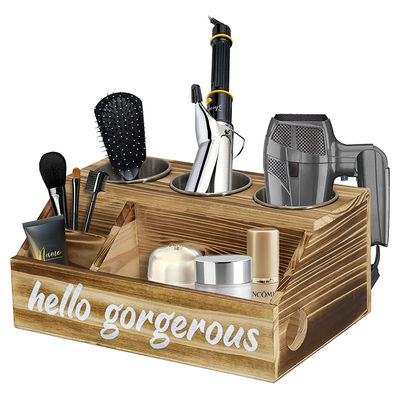 Rustikale Design-Stil Wandmontage Haar Styling Pflege-Tool Organisator mit personalisiertem Logo