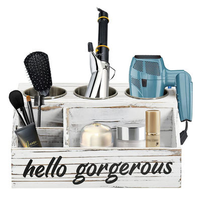Rustikale Design-Stil Wandmontage Haar Styling Pflege-Tool Organisator mit personalisiertem Logo