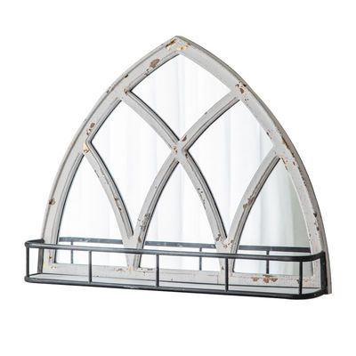 Holzspiegelrahmen im natürlichen Stil Dekorativ mit Lagerregal Weiß oder benutzerdefinierte Farbe