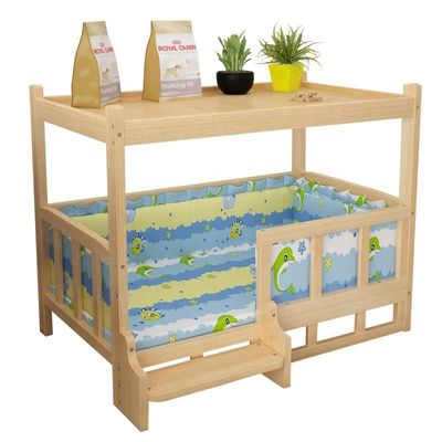 Entfernbare Abdeckung Holz-Haustierbett für Pomeranien und Teddy Hunde Custom Creative Design