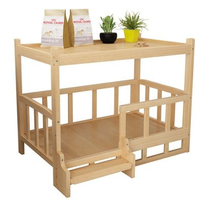 Entfernbare Abdeckung Holz-Haustierbett für Pomeranien und Teddy Hunde Custom Creative Design