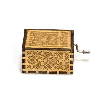Handgestaltete Spielausrüstung Custom Mini Holzmusikbox mit Seidenbildschirmdruck/Verbrannt