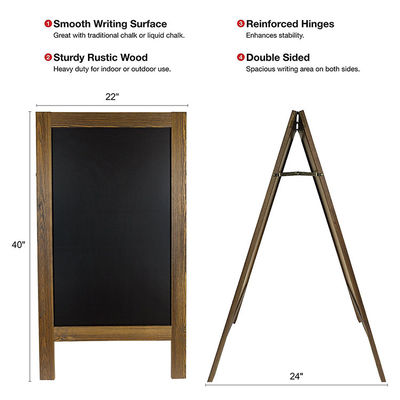 Handgefertigte rustikale Holzrahmen-Portable Blackboard mit Stand