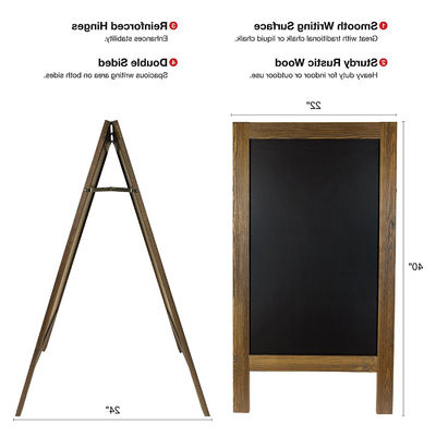 Handgefertigte rustikale Holzrahmen-Portable Blackboard mit Stand