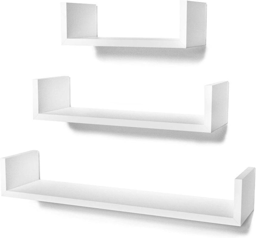 NO Aufblasbare U-förmige schwimmende Holz Wandregal Packung von 3 50Cm 35Cm 25Cm Küche