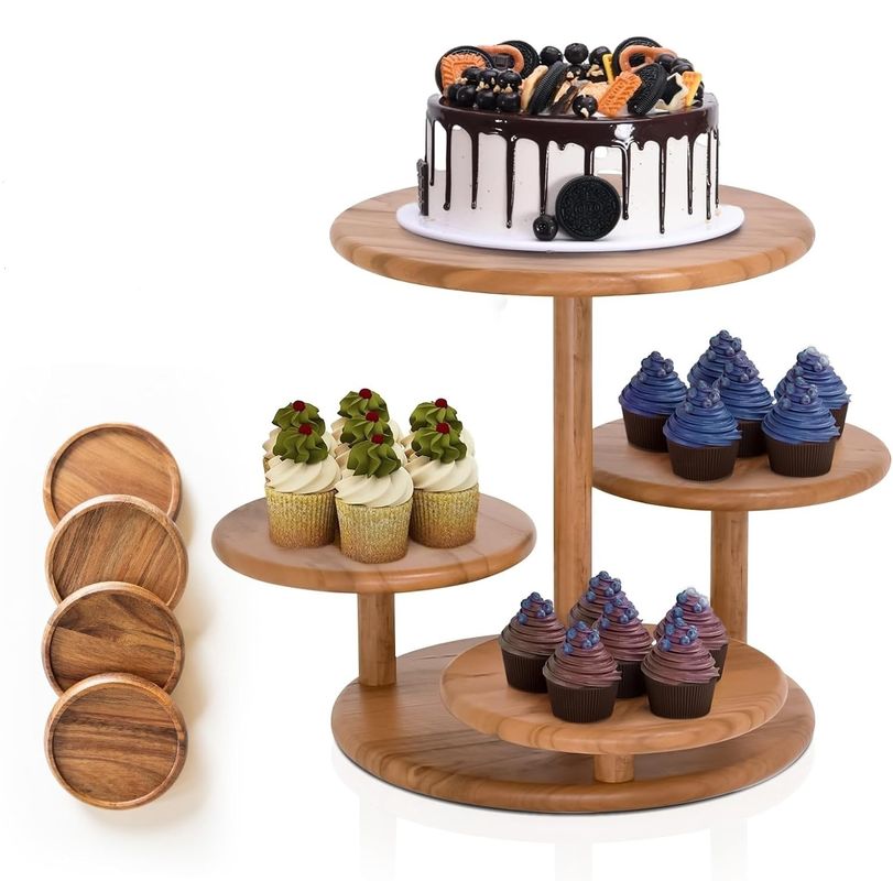 4 Stufe Holzkeks Turm Stand hält 50 Cupcakes für die Party Hochzeit Geburtstag Dessert