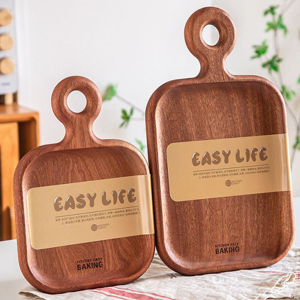 Holzbrot-Pizza-Tray-Set mit 2 individuellen Größen und Laser-Gravurdruck für die Küche