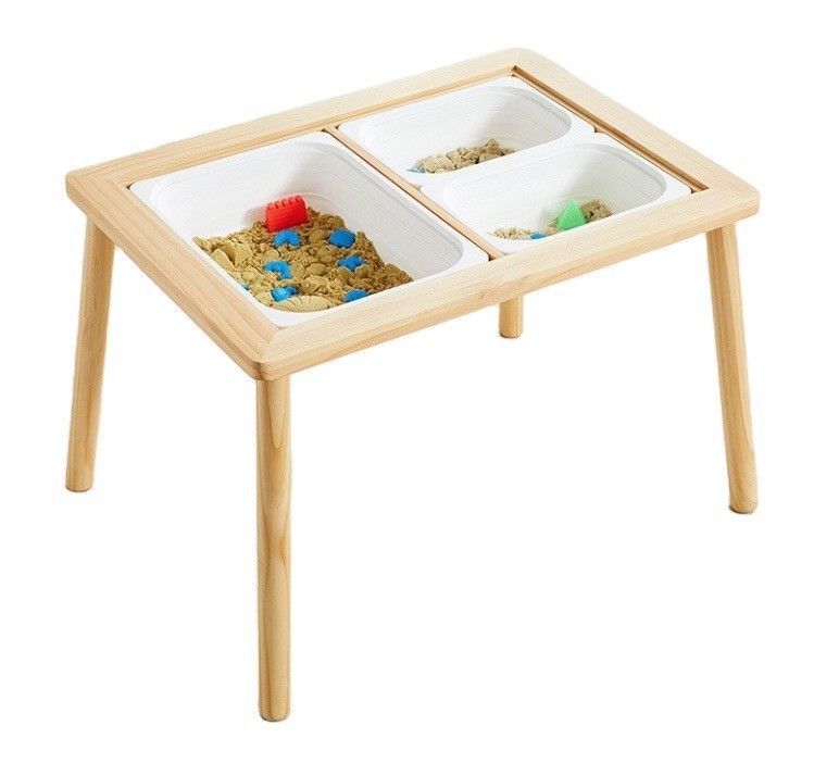 Holztisch mit 3 Behältern für Kleinkinder