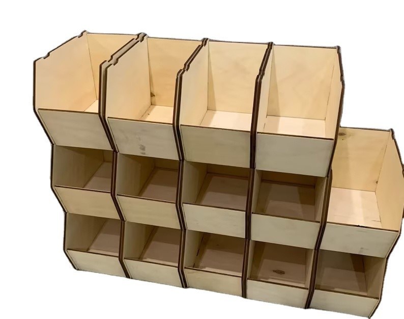 Holz-Desktop-Organisator-Lagerbehälter mit modernem Design und Bürobedarfslager