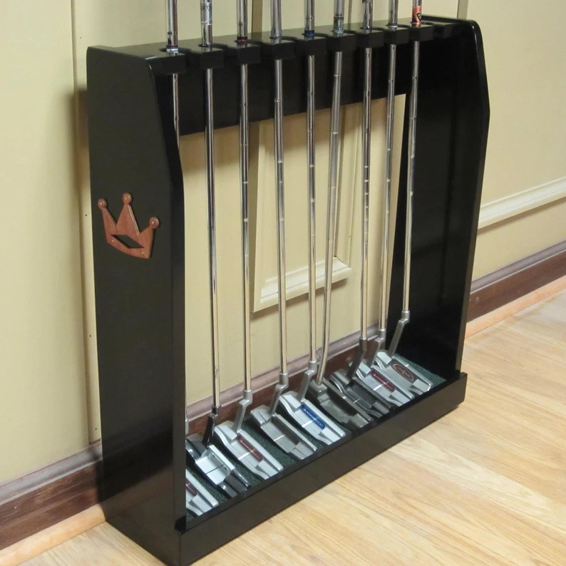 Schwarz gefertigtes Holzboden oder Wandregal Ideal für Rare Scotty Cameron Golfclubs Display