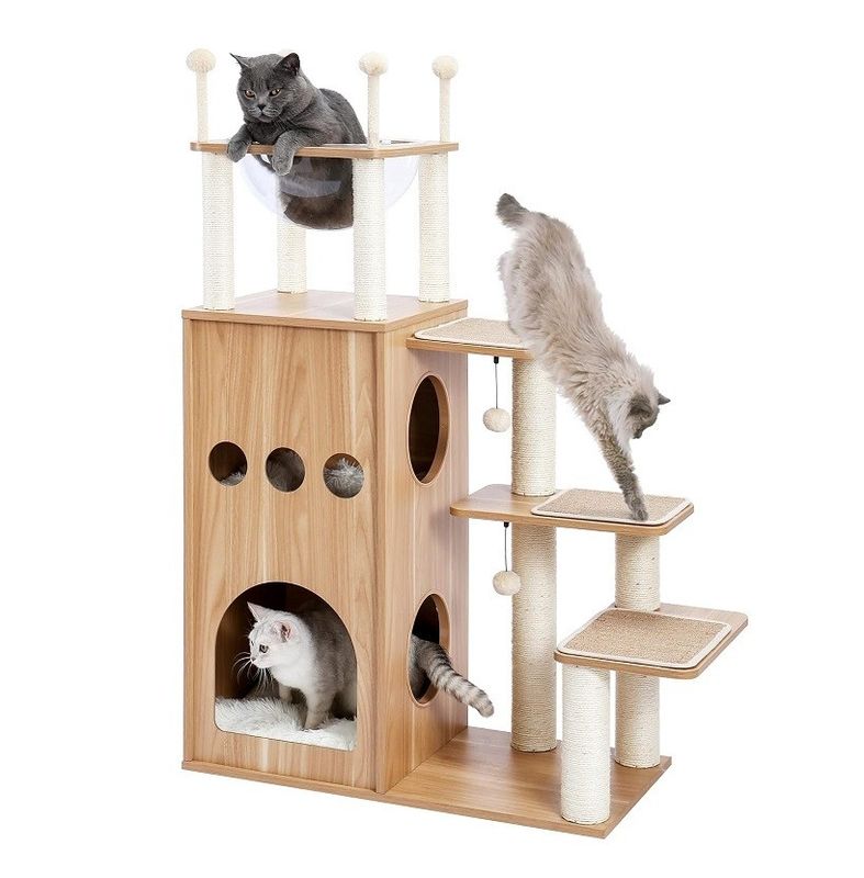 OEM ODM akzeptabel robust Frisco Castle Cat Tree Tower Modern 51 Extra High Cat Eigentumswohnung