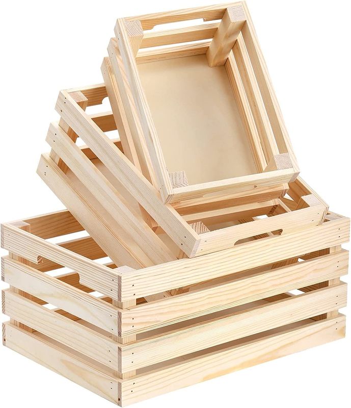 Hausdekoration Holzkisten mit Griff in braun-grauer oder benutzerdefinierter Farbe