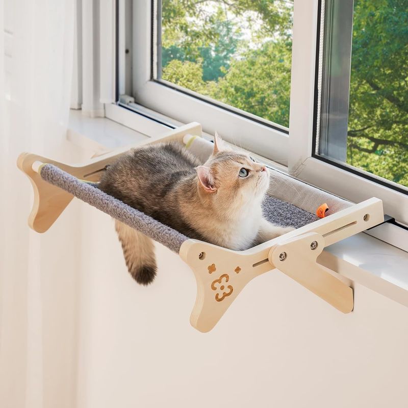 ISO9001 2008 FSCI BSCI zertifizierte Holz-Katz-Fensterstange hält bis zu 40 Pfund 2 in 1