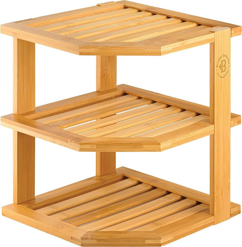 Holz-Küchenplattenregal-Organisator für Schränke Platz sparen Holz-Eck-Organisator