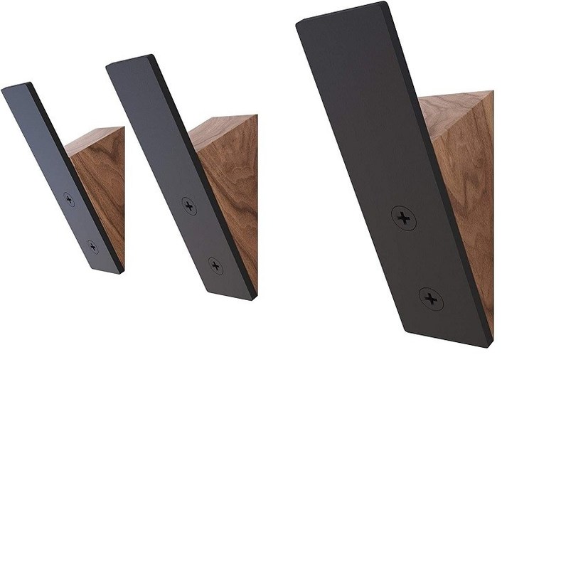 Wohnzimmermöbel hohe Menge Vorteil Schwarze Walnussholz Schwarze Metall Hut Haken