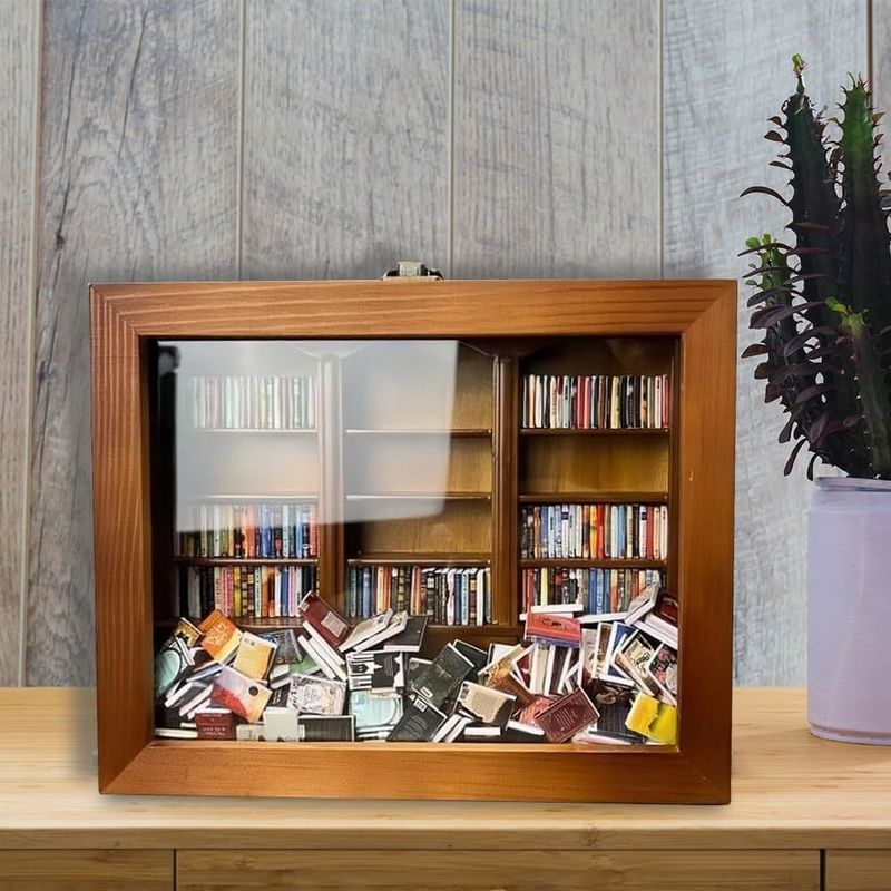 Holz Mini-Buch Streichholz-Display Bücherregal Schrank zeitgenössisches Design für die Wohnkultur