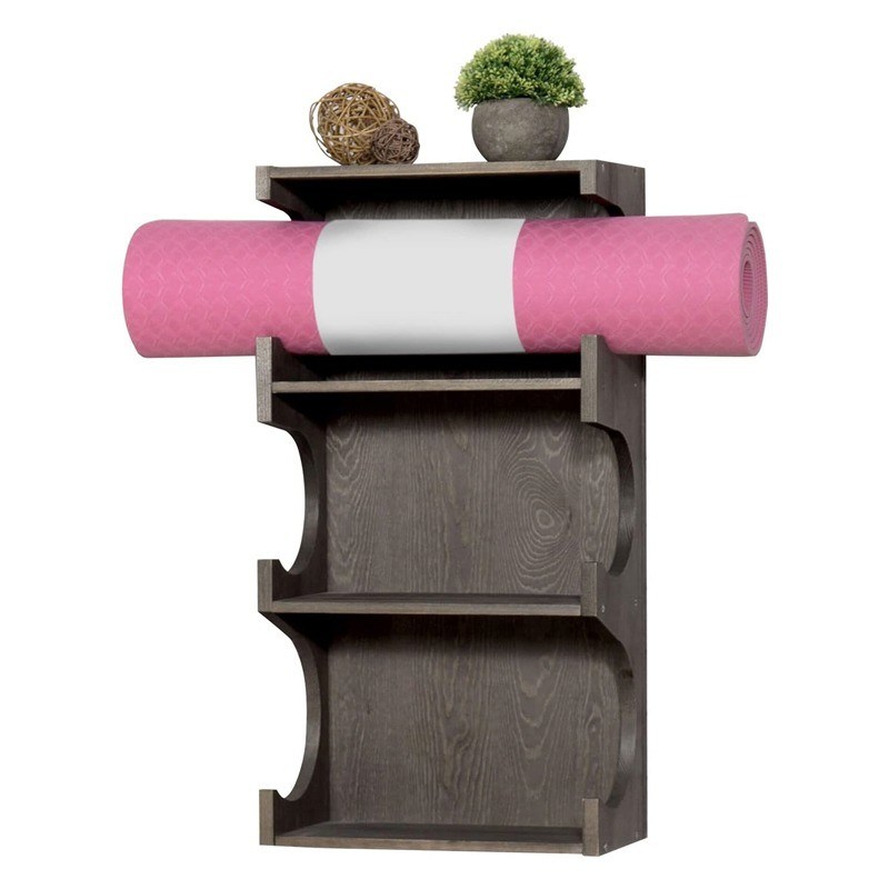 Wandmontierte 3-Ebenen Schaumstoff-Yoga-Roller-Matte Hängende Regale mit oberem Display-Regal
