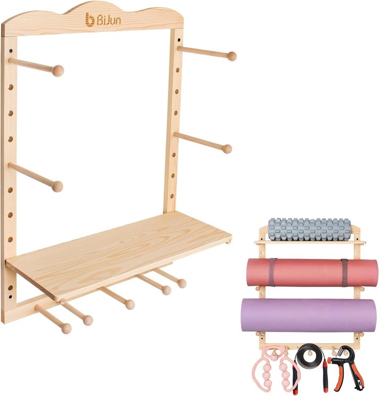 Küchenspeicherregal Yoga-Mattenhalter Wandmontage für individuelle Größe Fitnessstudio Organisation