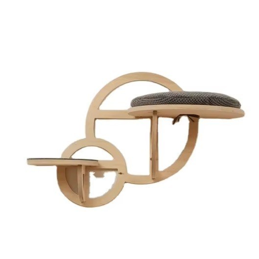 Moderne Katzenmöbel Holzkatzenkletterwand mit Schritt und Seidenbilddruck