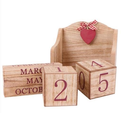 Holz-Adventskalender-Tischspielzeug mit rustikaler Wohnung und europäischem Stil